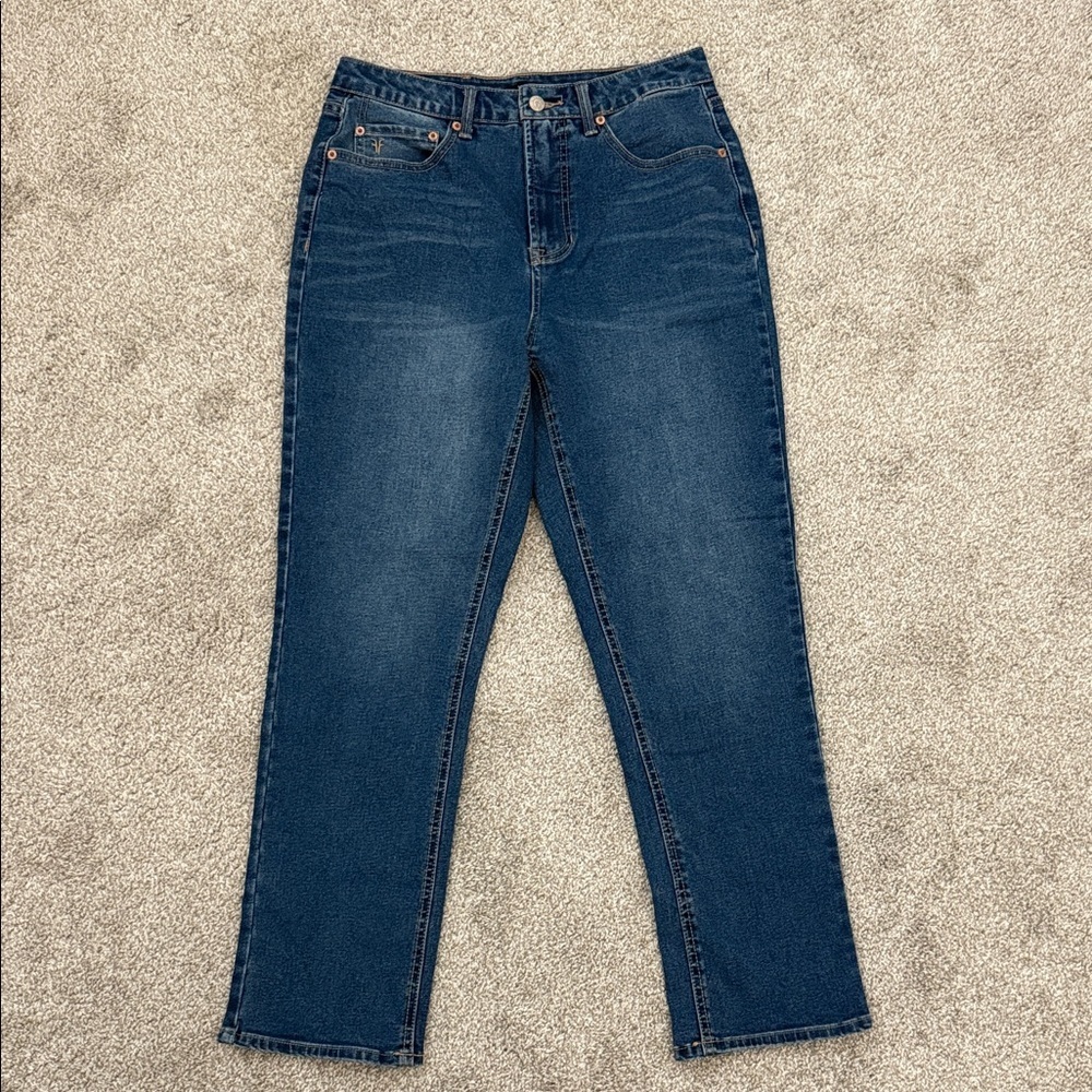 Frye Women's Straight Leg high rise Jeans - Dark Blue